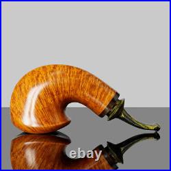 MUXIANG Handmade Briar Freehand Tobacco Pipe Vulcanite Stem Wooden Smooth Pipe