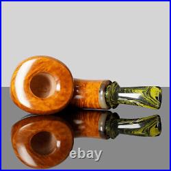 MUXIANG Handmade Briar Freehand Tobacco Pipe Vulcanite Stem Wooden Smooth Pipe