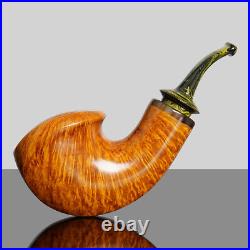 MUXIANG Handmade Briar Freehand Tobacco Pipe Vulcanite Stem Wooden Smooth Pipe