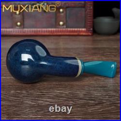 MUXIANG Handmade Briar Smooth Apple Tobacco Pipe Air Chamber 3mm Ebonite Stem