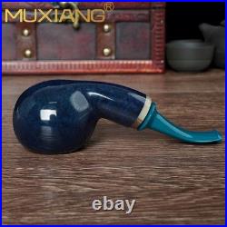 MUXIANG Handmade Briar Smooth Apple Tobacco Pipe Air Chamber 3mm Ebonite Stem