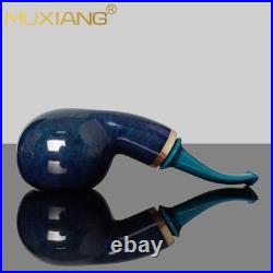 MUXIANG Handmade Briar Smooth Apple Tobacco Pipe Air Chamber 3mm Ebonite Stem