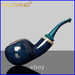 MUXIANG Handmade Briar Smooth Apple Tobacco Pipe Air Chamber 3mm Ebonite Stem