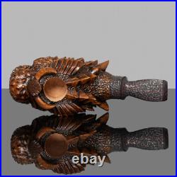 MUXIANG Handmade Briar Tobacco Pipe Rustic Freehand Pipe Carved High-end Pipe