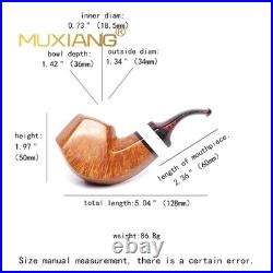 MUXIANG Handmade Briar Tobacco Pipe Smooth Facet Bowl Pipe Ivorite Vulcanit Stem