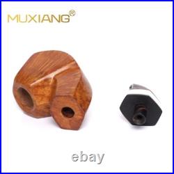 MUXIANG Handmade Briar Tobacco Pipe Smooth Facet Bowl Pipe Ivorite Vulcanit Stem