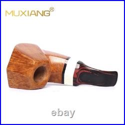MUXIANG Handmade Briar Tobacco Pipe Smooth Facet Bowl Pipe Ivorite Vulcanit Stem