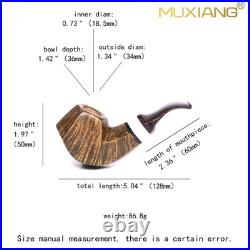 MUXIANG Handmade Briar Tobacco Pipe Smooth Facet Bowl Pipe Ivorite Vulcanit Stem