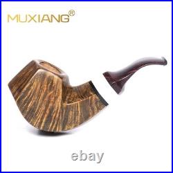 MUXIANG Handmade Briar Tobacco Pipe Smooth Facet Bowl Pipe Ivorite Vulcanit Stem