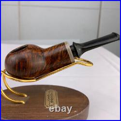MUXIANG Handmade Briar Tobacco Pipe Smooth Freehand Pipe Ebonite Stem Horn Ring