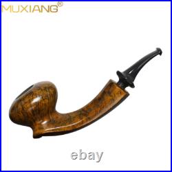 MUXIANG Handmade Briar Tomato Pipe Smooth Wooden Freehand Tobacco Pipe Vulcanite