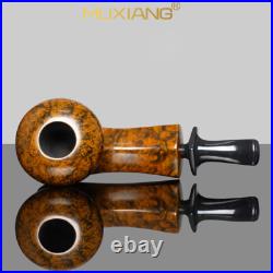 MUXIANG Handmade Briar Tomato Pipe Smooth Wooden Freehand Tobacco Pipe Vulcanite