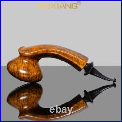 MUXIANG Handmade Briar Tomato Pipe Smooth Wooden Freehand Tobacco Pipe Vulcanite