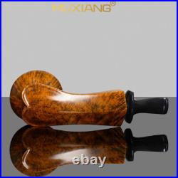 MUXIANG Handmade Briar Tomato Pipe Smooth Wooden Freehand Tobacco Pipe Vulcanite
