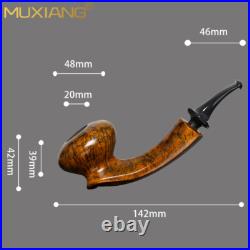 MUXIANG Handmade Briar Tomato Pipe Smooth Wooden Freehand Tobacco Pipe Vulcanite