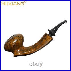 MUXIANG Handmade Briar Tomato Pipe Smooth Wooden Freehand Tobacco Pipe Vulcanite