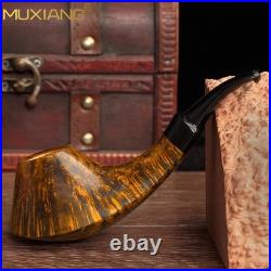 MUXIANG Handmade Briar Volcano Pipe 3mm Wooden Smooth Tobacco Pipe Vulcanit Stem