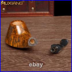 MUXIANG Handmade Briar Volcano Pipe 3mm Wooden Smooth Tobacco Pipe Vulcanit Stem