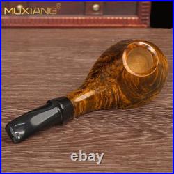 MUXIANG Handmade Briar Volcano Pipe 3mm Wooden Smooth Tobacco Pipe Vulcanit Stem