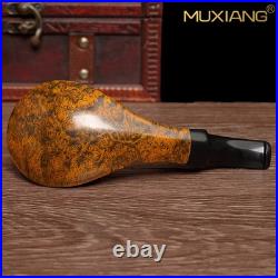 MUXIANG Handmade Briar Volcano Pipe 3mm Wooden Smooth Tobacco Pipe Vulcanit Stem