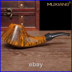 MUXIANG Handmade Briar Volcano Pipe 3mm Wooden Smooth Tobacco Pipe Vulcanit Stem
