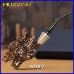 MUXIANG Handmade Briar Wood Freehand High End Dragon Collectible Tobacco Pipe