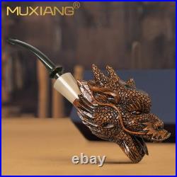 MUXIANG Handmade Briar Wood Freehand High End Dragon Collectible Tobacco Pipe