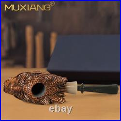 MUXIANG Handmade Briar Wood Freehand High End Dragon Collectible Tobacco Pipe