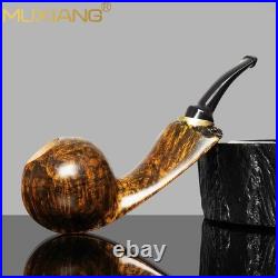 MUXIANG Handmade Briar Wooden Tobacco Pipe Freehand Blowfish Pipe Vulcanite Stem