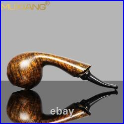 MUXIANG Handmade Briar Wooden Tobacco Pipe Freehand Blowfish Pipe Vulcanite Stem