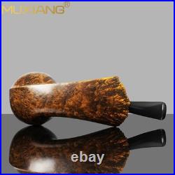 MUXIANG Handmade Briar Wooden Tobacco Pipe Freehand Blowfish Pipe Vulcanite Stem