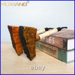 MUXIANG Handmade Briar Wooden Tomahawk Pipe Burl Freehand Bamboo Tobacco Pipe