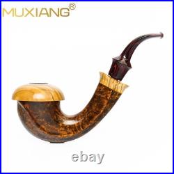 MUXIANG Handmade Calabash Pipe Briar Wood Smooth Tobacco Pipe 3mm Vulcanite Stem