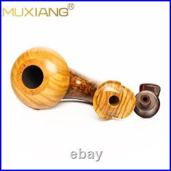 MUXIANG Handmade Calabash Pipe Briar Wood Smooth Tobacco Pipe 3mm Vulcanite Stem