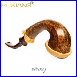 MUXIANG Handmade Calabash Pipe Briar Wood Smooth Tobacco Pipe 3mm Vulcanite Stem