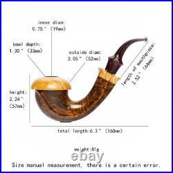 MUXIANG Handmade Calabash Pipe Briar Wood Smooth Tobacco Pipe 3mm Vulcanite Stem