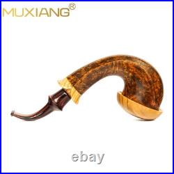 MUXIANG Handmade Calabash Pipe Briar Wood Smooth Tobacco Pipe 3mm Vulcanite Stem