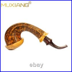 MUXIANG Handmade Calabash Pipe Briar Wood Smooth Tobacco Pipe 3mm Vulcanite Stem
