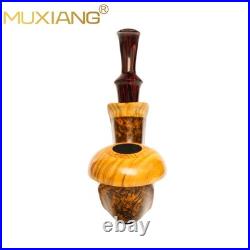 MUXIANG Handmade Calabash Pipe Briar Wood Smooth Tobacco Pipe 3mm Vulcanite Stem