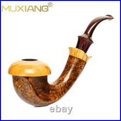 MUXIANG Handmade Calabash Pipe Briar Wood Smooth Tobacco Pipe 3mm Vulcanite Stem