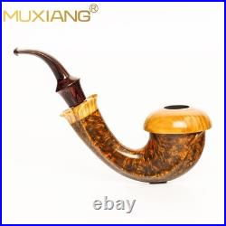 MUXIANG Handmade Calabash Pipe Briar Wood Smooth Tobacco Pipe 3mm Vulcanite Stem