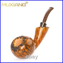 MUXIANG Handmade Freehand Pipe Briar Smooth Tobacco Pipe Wooden Smoking Pipe