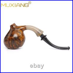 MUXIANG Handmade Freehand Pipe Briar Wooden Cavalier Pipe Smooth Tobacco Pipe