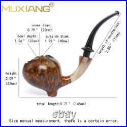 MUXIANG Handmade Freehand Pipe Briar Wooden Cavalier Pipe Smooth Tobacco Pipe