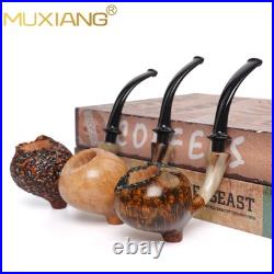 MUXIANG Handmade Freehand Pipe Briar Wooden Cavalier Pipe Smooth Tobacco Pipe