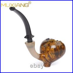 MUXIANG Handmade Freehand Pipe Briar Wooden Cavalier Pipe Smooth Tobacco Pipe