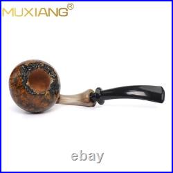 MUXIANG Handmade Freehand Pipe Briar Wooden Cavalier Pipe Smooth Tobacco Pipe