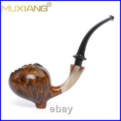 MUXIANG Handmade Freehand Pipe Briar Wooden Cavalier Pipe Smooth Tobacco Pipe