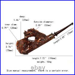 MUXIANG Handmade Freehand Pipe Briar Wooden Tobacco Pipe Dragon Pipe Unsmoked