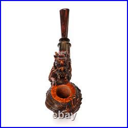 MUXIANG Handmade Freehand Pipe Briar Wooden Tobacco Pipe Dragon Pipe Unsmoked